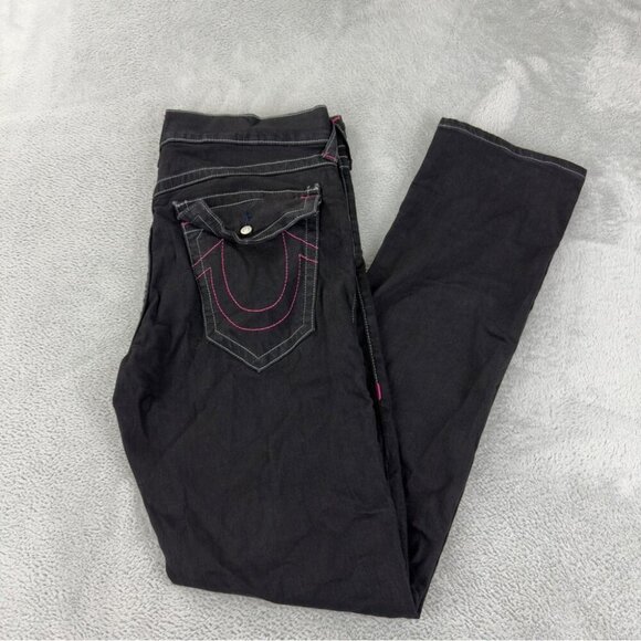 True Religion NWOT Ricky Flap SN 105712 Men's Size 35x33 Thick Pink Stitching - Picture 1 of 11